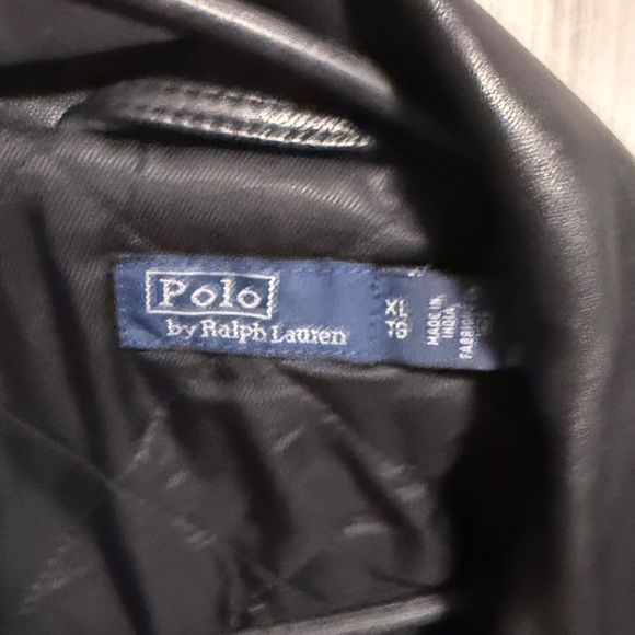 Polo by Ralph Lauren Black Leather Biker Jacket - Picture 2 of 5